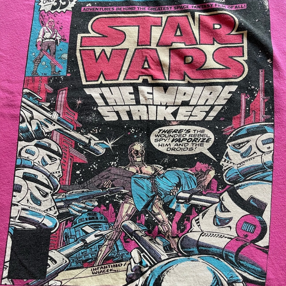 DIVIDED BY H&M: Juniors Pre-Owned size (6) pink Star Wars comic T shirt. - Picture 2 of 4